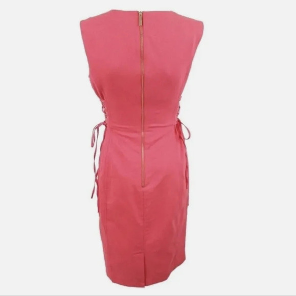 Calvin Klein Lace Up Corset Sides Party Sleeveless Knee Length Sheath Dress sz.8 - Picture 2 of 9
